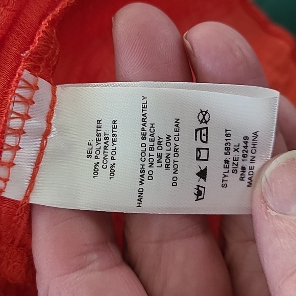 Lace Sleeveless Peplum Top Size XL Orange Red Adjustable Straps Sexy Travel Cute - Picture 6 of 6